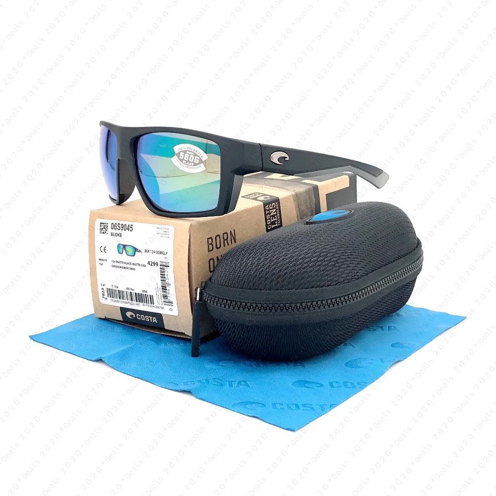 Costa Del Mar Bloke 580G Matte Black Matte Gray Polarized Sunglasses - Picture 1 of 11